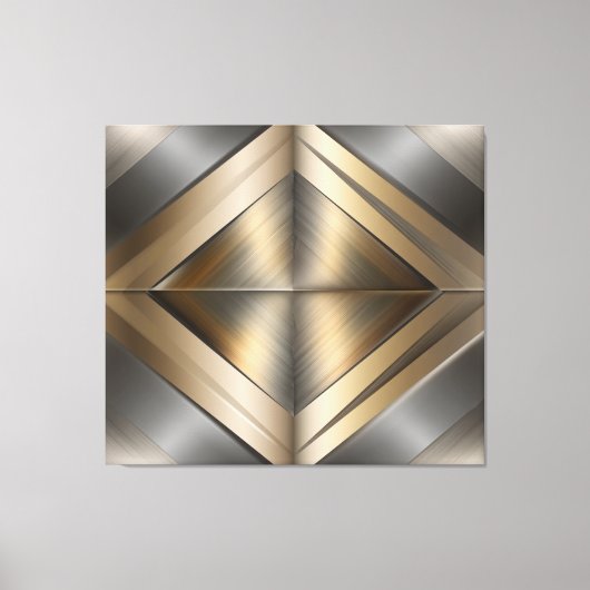 Brushed Metallic Geometric Diamond Pattern キャンバスプリント (正面)