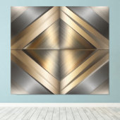 Brushed Metallic Geometric Diamond Pattern キャンバスプリント (インサイチュ (ウッドフロア))