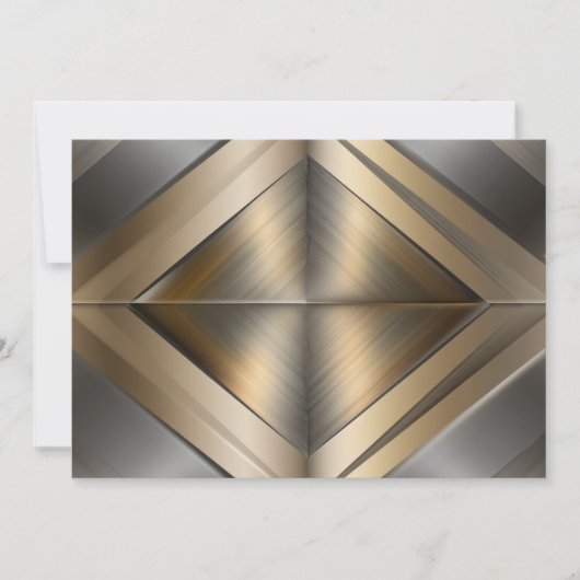 Brushed Metallic Geometric Diamond Pattern サンキューカード (正面)