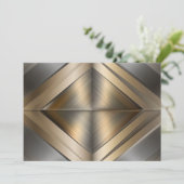 Brushed Metallic Geometric Diamond Pattern サンキューカード (スタンド正面)
