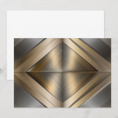 Brushed Metallic Geometric Diamond Pattern サンキューカード (正面/裏面)