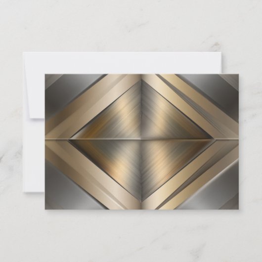 Brushed Metallic Geometric Diamond Pattern サンキューカード (正面)