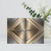 Brushed Metallic Geometric Diamond Pattern サンキューカード (スタンド正面)