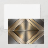 Brushed Metallic Geometric Diamond Pattern サンキューカード (正面/裏面)