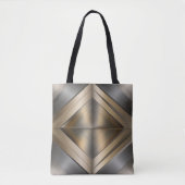 Brushed Metallic Geometric Diamond Pattern トートバッグ (正面)
