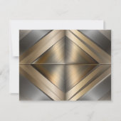 Brushed Metallic Geometric Diamond Pattern ノートカード (正面)