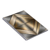 Brushed Metallic Geometric Diamond Pattern ノートブック (右側)
