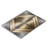 Brushed Metallic Geometric Diamond Pattern ノートブック (左側)