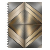 Brushed Metallic Geometric Diamond Pattern ノートブック (正面)