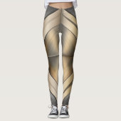Brushed Metallic Geometric Diamond Pattern レギンス (正面)