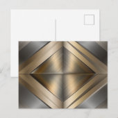 Brushed Metallic Geometric Diamond Pattern 案内ポストカード (正面/裏面)