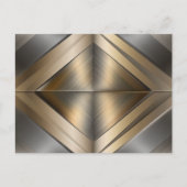 Brushed Metallic Geometric Diamond Pattern 案内ポストカード (正面)