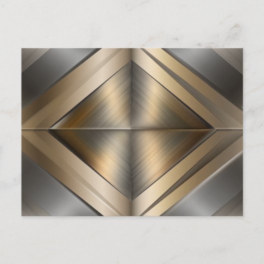 Brushed Metallic Geometric Diamond Pattern 案内ポストカード (正面)