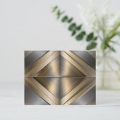 Brushed Metallic Geometric Diamond Pattern 案内ポストカード (スタンド正面)