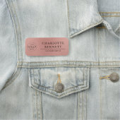 Brushed Metallic Rose Gold Logo Employee Staff 名札 (インサイチュ)
