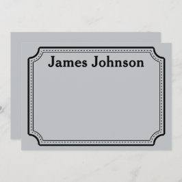 Brushed Silver Retro Bold Serif Desk Name Plate ノートカード