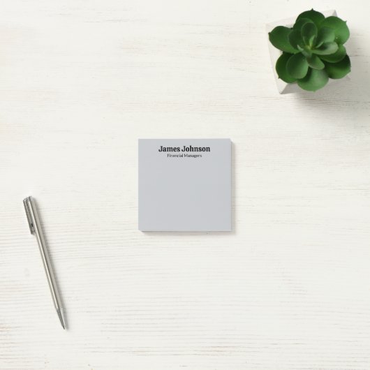 Brushed Silver Retro Bold Serif Desk Name Plate ポストイット (オフィス)
