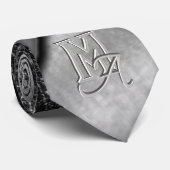 Brushed steel and metallic stone monogrammed ネクタイ (ロール)