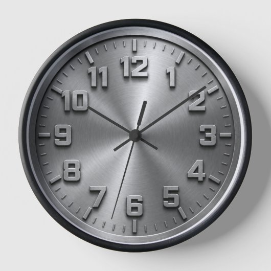 Brushed steel replace dial quartz 壁時計 (正面)