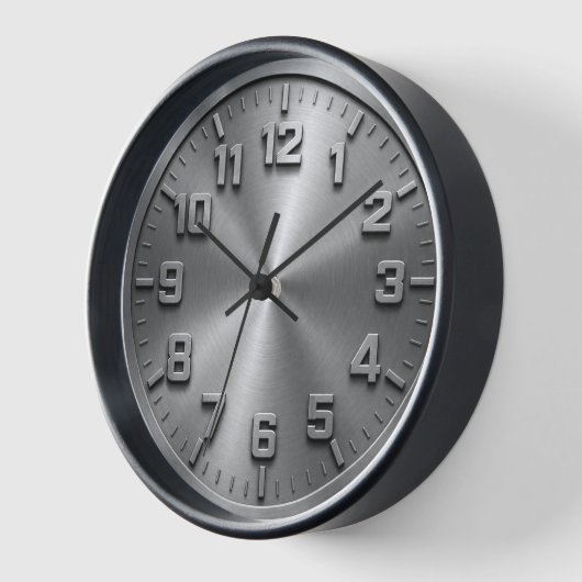 Brushed steel replace dial quartz 壁時計 (傾斜)