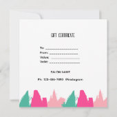 BrushStrokeモダンサロンギフトカラフル証書 案内状 (裏面)