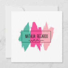 BrushStrokeモダンサロンギフトカラフル証書 案内状