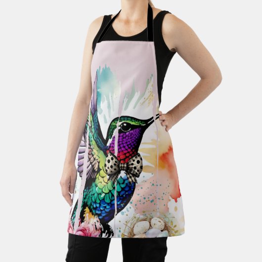 Brushstroke Bird Art エプロン (インサイチュ)