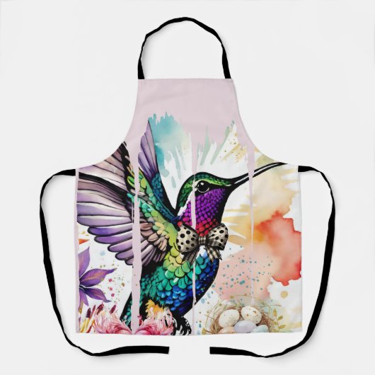 Brushstroke Bird Art エプロン (正面)