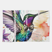 Brushstroke Bird Art キッチンタオル (横)