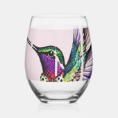 Brushstroke Bird Art ステムなしワイングラス (裏面)