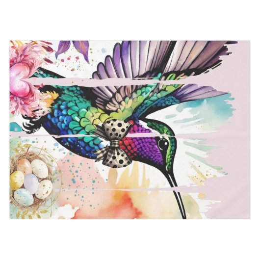 Brushstroke Bird Art テーブルクロス (正面(横))