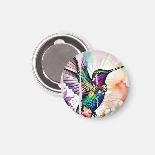 Brushstroke Bird Art マグネット (正面/裏面)