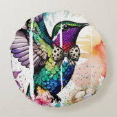 Brushstroke Bird Art ラウンドクッション (裏面)