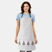 Brushstroke Christmas Tree All-Over Print Apron エプロン (着用した状態)