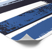 Brushstroke Stripes Abstraction ポスター (角)