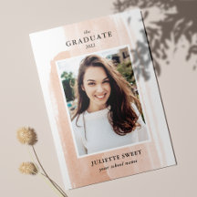Brushstrokes | Peach Photo Girly Graduation 