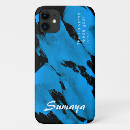 Brushy Black & Blue iPhone 11 ケース | カスタマイズ可能