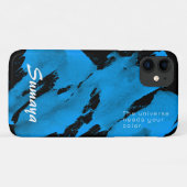 Brushy Black & Blue iPhone 11 ケース | カスタマイズ可能 Case-Mate iPhoneケース (裏面(横))