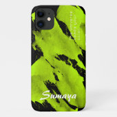 Brushy Black & Green iPhone 11 Case | カスタマイズ可能 Case-Mate iPhoneケース (裏面)