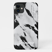 Brushy Black & White iPhone 11 Case | カスタマイズ可能 Case-Mate iPhoneケース (裏面)