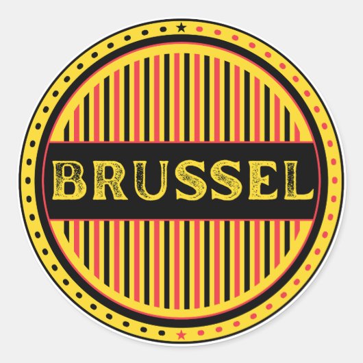 Brussel City Pride Emblem – Belgian Identity ラウンドシール (正面)