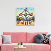 Brussels Atomium Iconic Monument Stretched Canvas キャンバスプリント (インサイチュ (リビング))