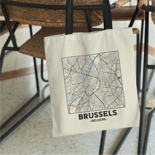 Brussels, Belgium City Map Tote Bag トートバッグ