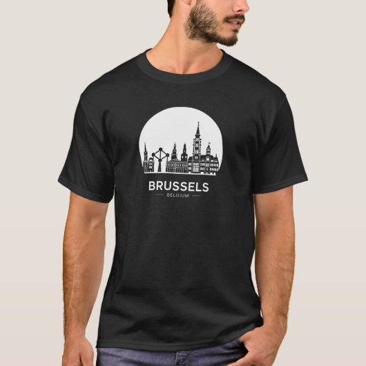 Brussels Belgium Skyline Tシャツ (正面)