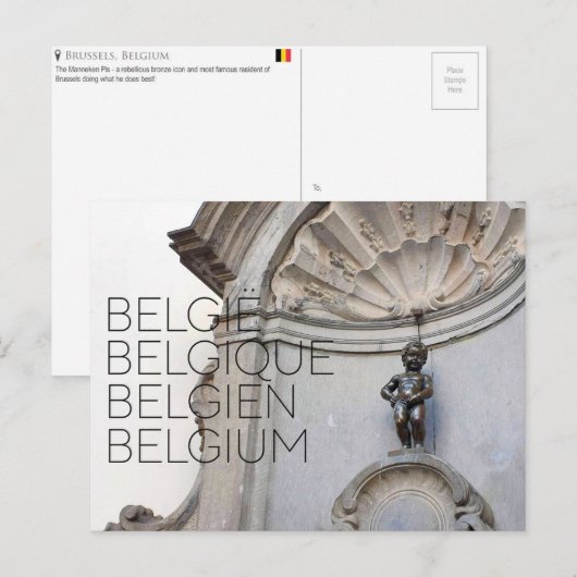 Brussels, Belgium Travel Postcard ポストカード (正面/裏面)