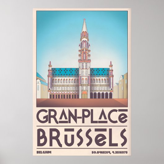 Brussels Grand Place Art Print - Architectural ポスター (正面)