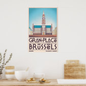 Brussels Grand Place Art Print - Architectural ポスター (キッチン)
