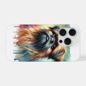 Brussels Griffon 211024AREF125 - Watercolor iPhoneケース (裏面横)