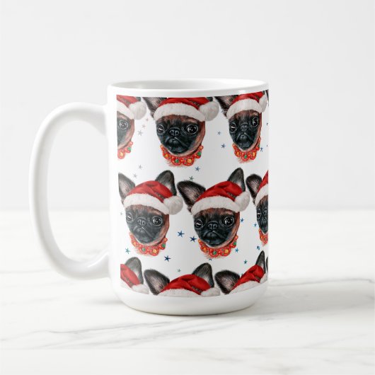 Brussels Griffon Dog Breed Christmas コーヒーマグカップ (左)