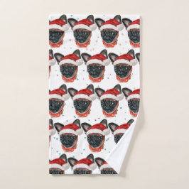 Brussels Griffon Dog Breed Christmas ハンドタオル